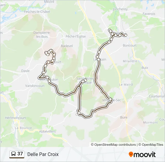 37 Bus Line Map