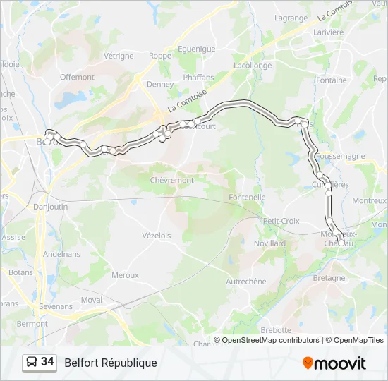 34 Bus Line Map