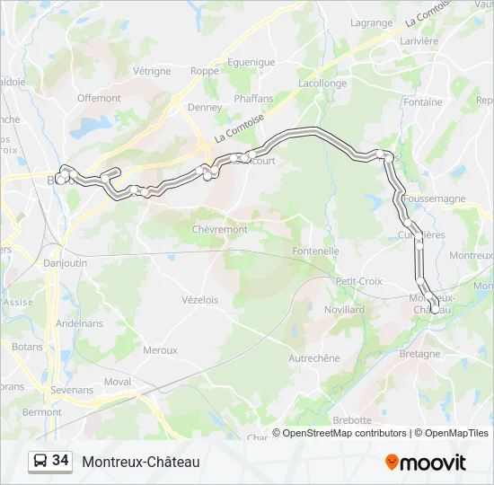 34 Bus Line Map