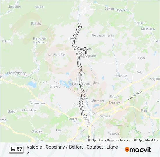 57 Bus Line Map