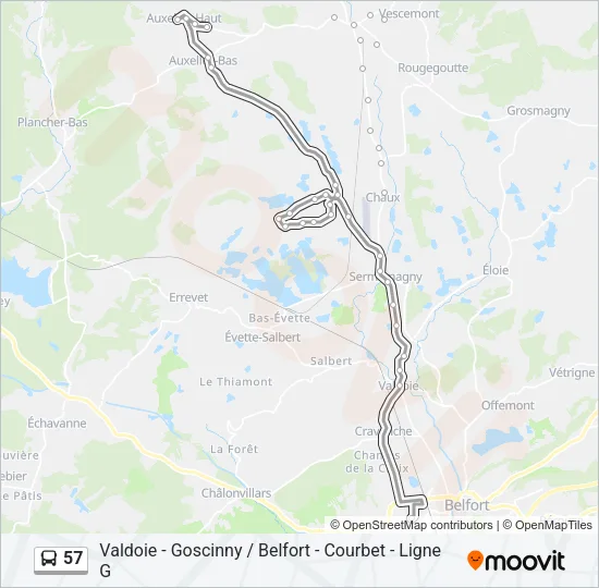 57 Bus Line Map