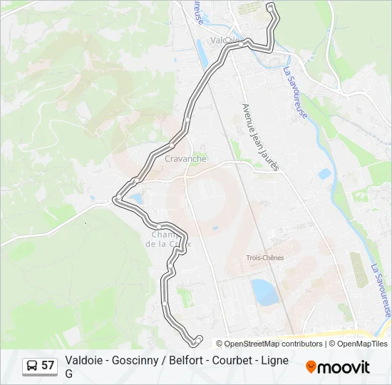 57 Bus Line Map