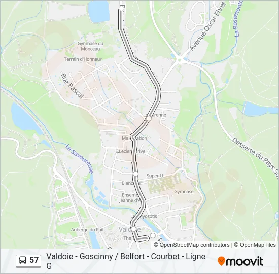 57 Bus Line Map