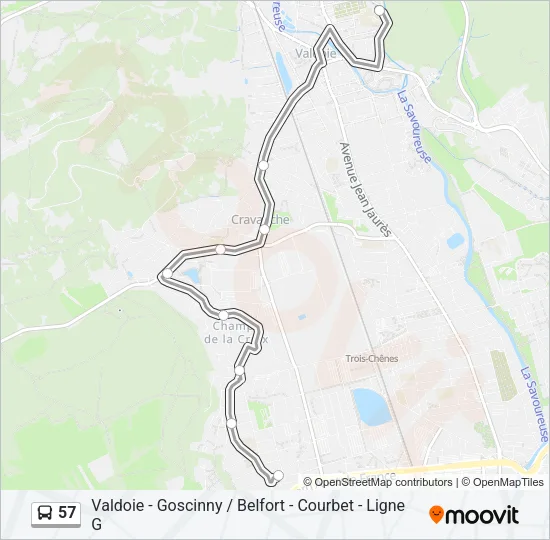 57 Bus Line Map