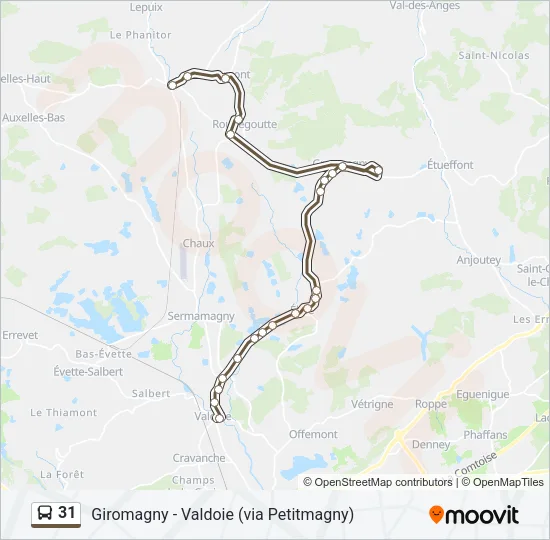 31 Bus Line Map