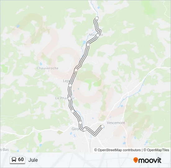 60 Bus Line Map