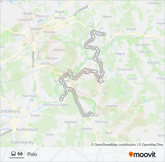 66 Bus Line Map