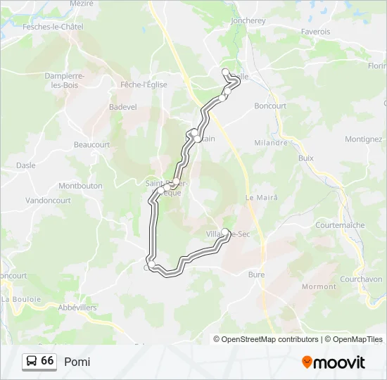 66 Bus Line Map
