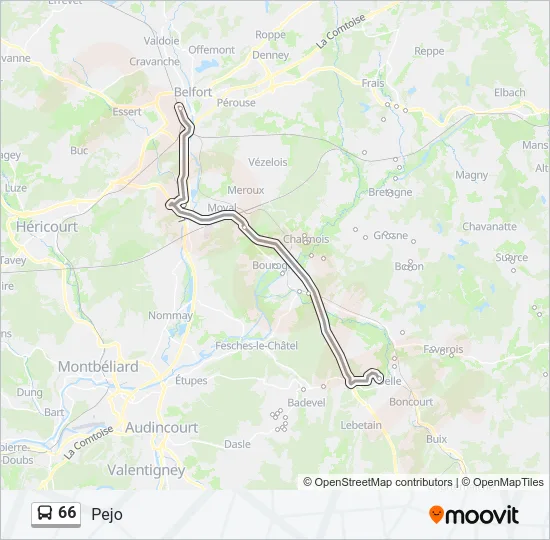 66 Bus Line Map