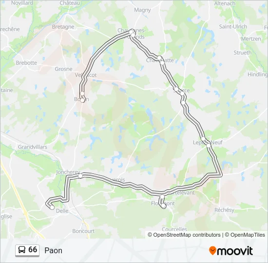 66 Bus Line Map