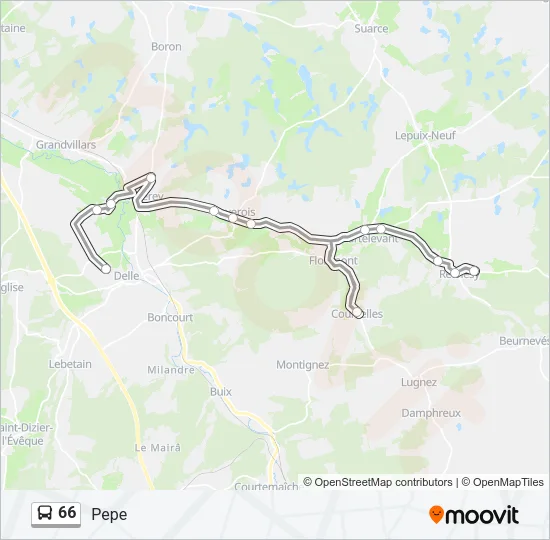 66 Bus Line Map