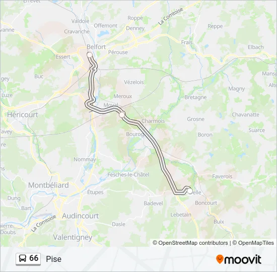 66 Bus Line Map