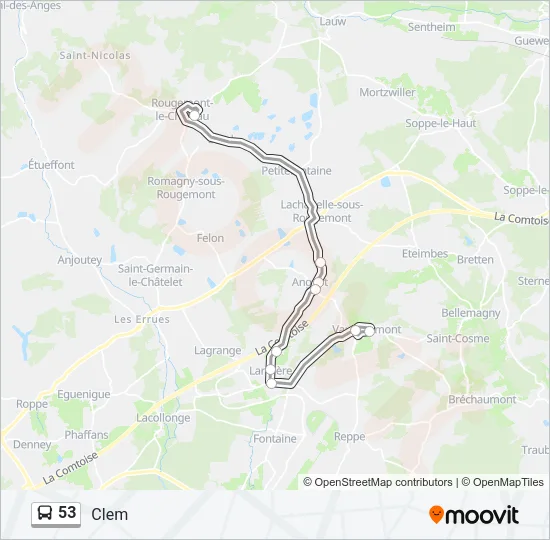 53 Bus Line Map