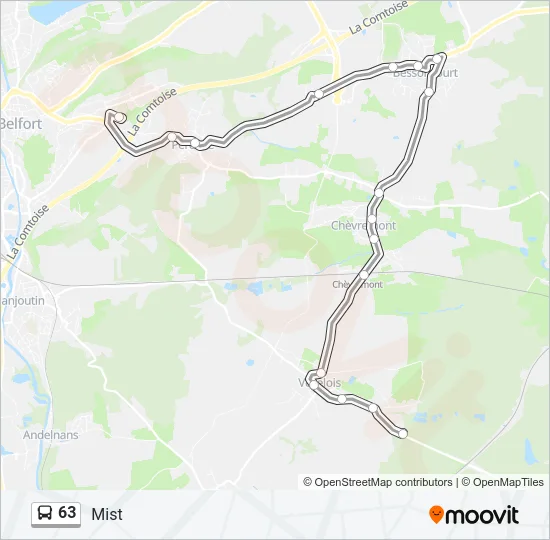 63 Bus Line Map