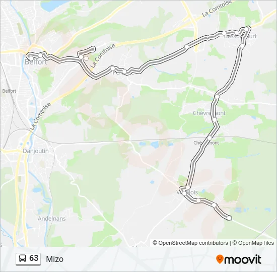 63 Bus Line Map