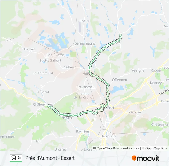 5 Bus Line Map