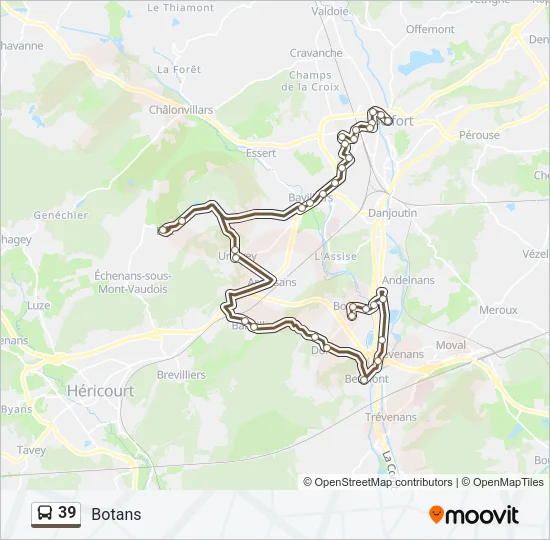 39 Bus Line Map