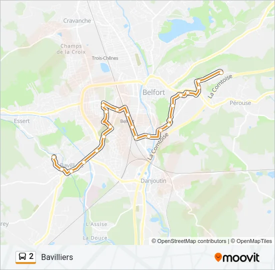 2 Bus Line Map