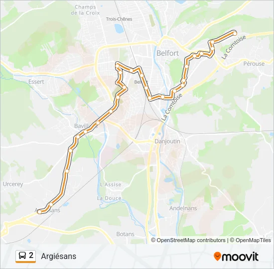 2 Bus Line Map