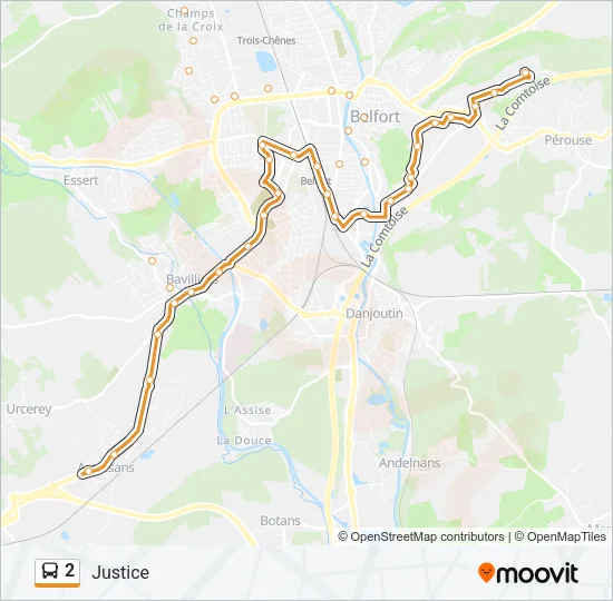 2 Bus Line Map