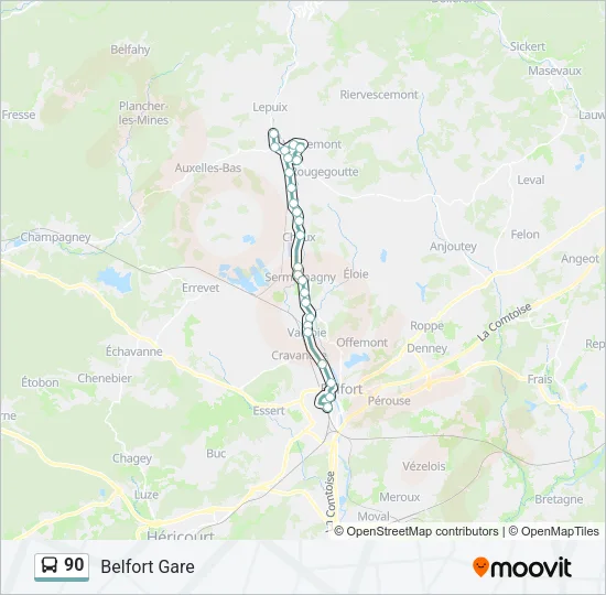 90 Bus Line Map