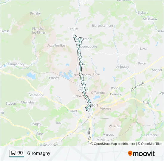 90 Bus Line Map