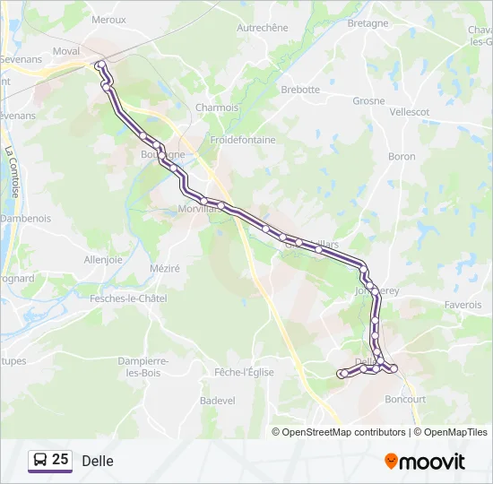 25 Bus Line Map