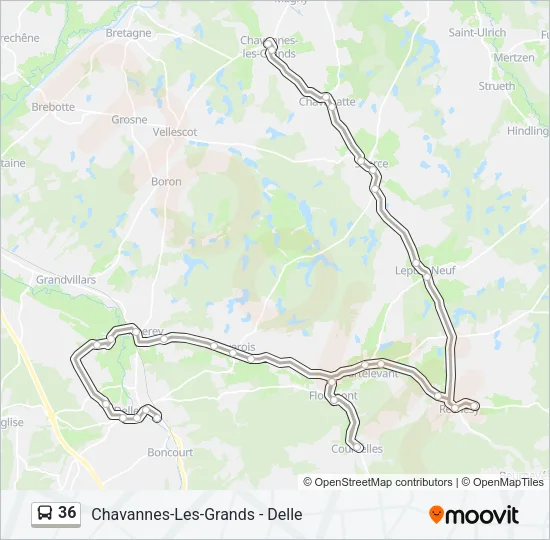 36 Bus Line Map