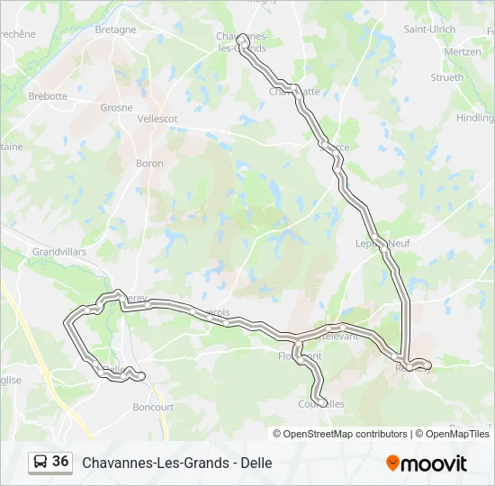 36 Bus Line Map
