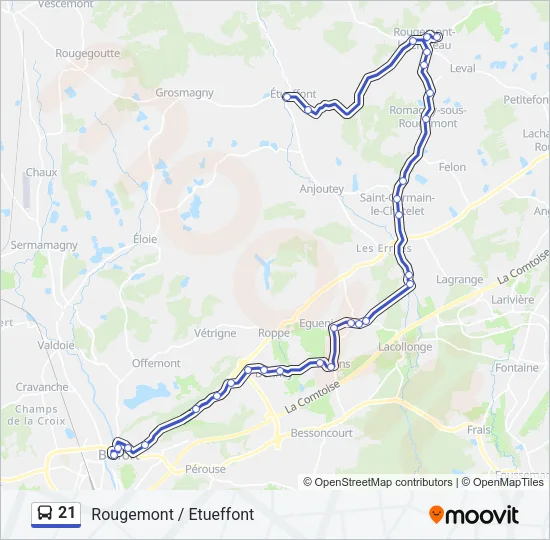 21 Bus Line Map