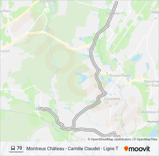 70 Bus Line Map