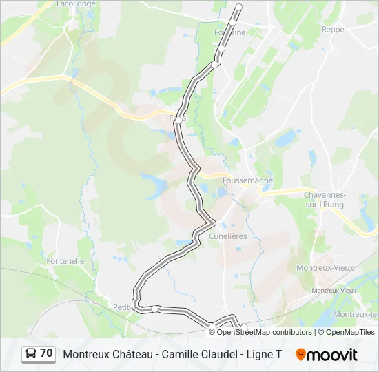 70 Bus Line Map