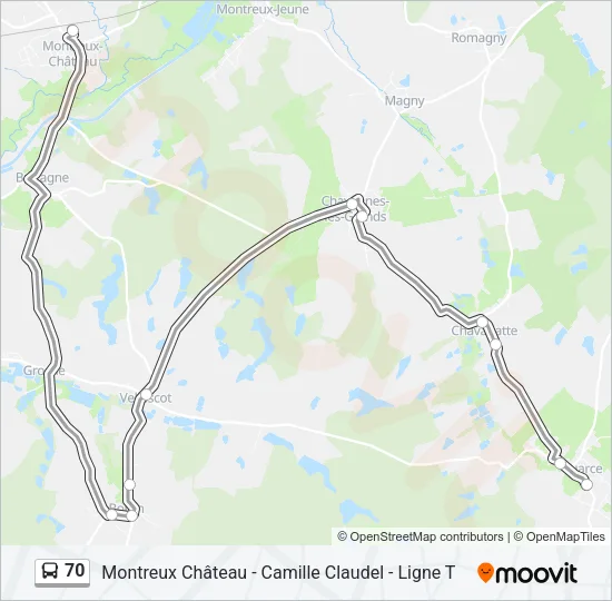 70 Bus Line Map