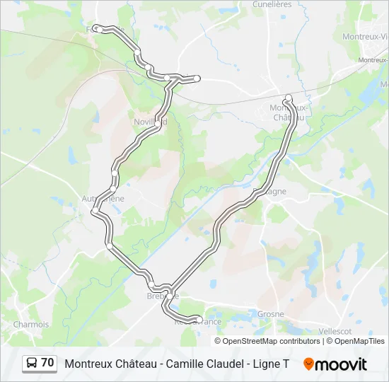 70 Bus Line Map