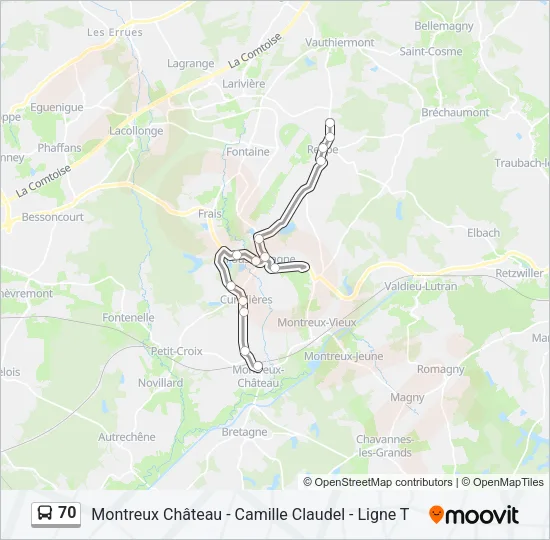 70 Bus Line Map