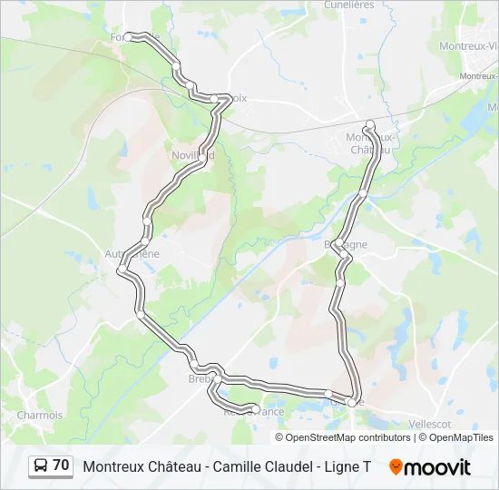 70 Bus Line Map