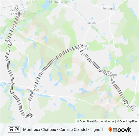 70 Bus Line Map