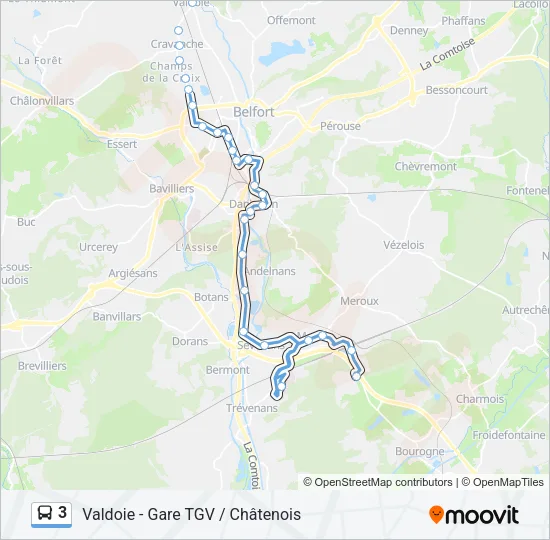 3 Bus Line Map
