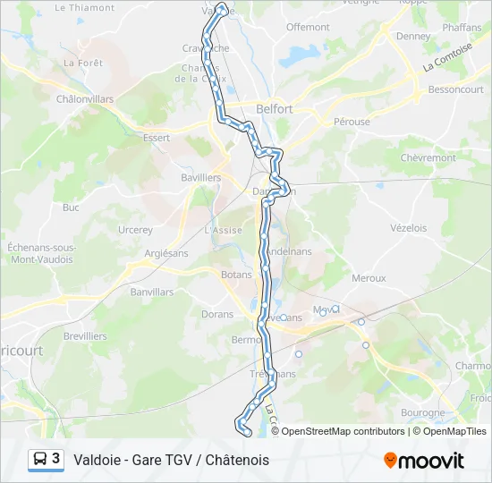 3 Bus Line Map