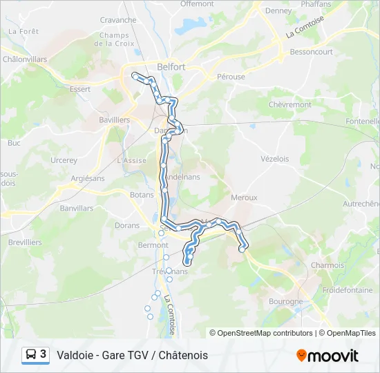 3 Bus Line Map