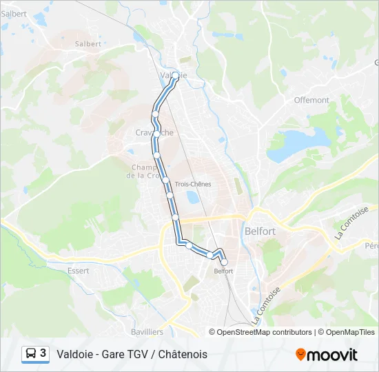 3 Bus Line Map