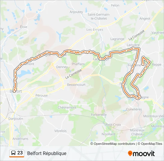23 Bus Line Map