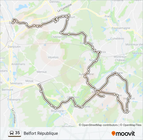 35 Bus Line Map