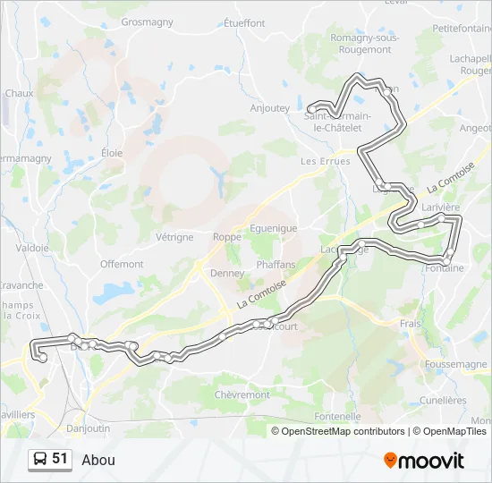 51 Bus Line Map
