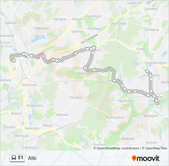 51 Bus Line Map