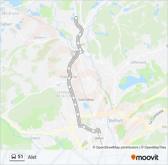 51 Bus Line Map