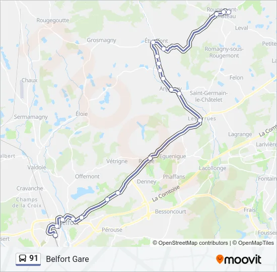 91 Bus Line Map