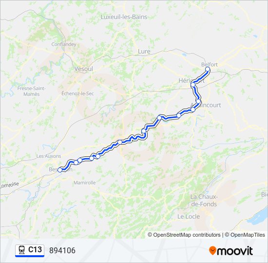 Mapa de C13 de tren