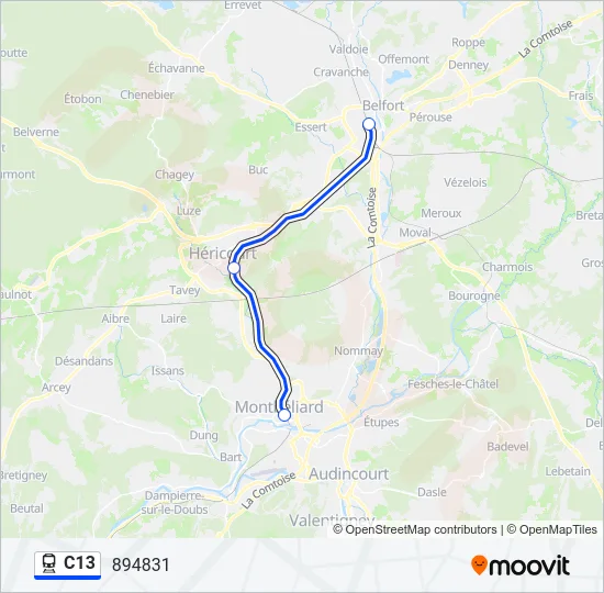 C13 Train Line Map