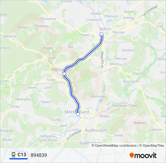 C13 Train Line Map